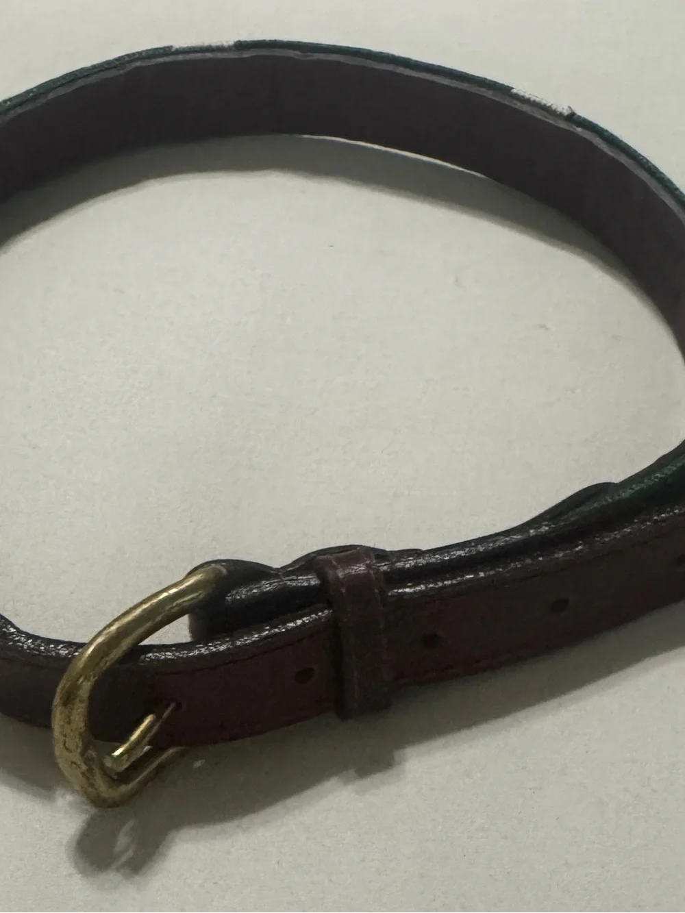 SMATHERS & BRANSON Belt Leather Needlepoint Athens Academy Spartan Georgia YMed